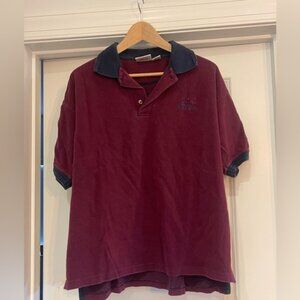 Vintage 2000 Walt Disney world Classic Maroon Polo Shirt with Navy Accents